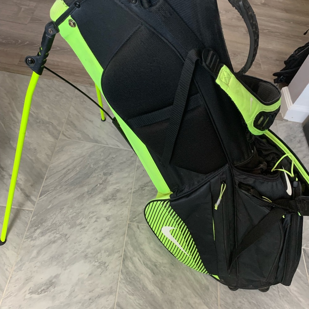 Nike Black and Neon Green Golf Bag